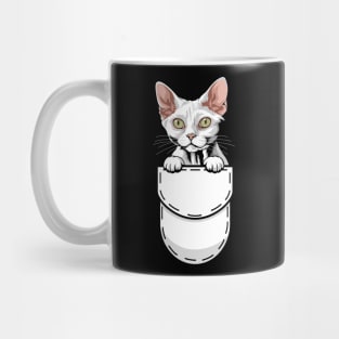 Funny Devon Rex Pocket Cat Mug